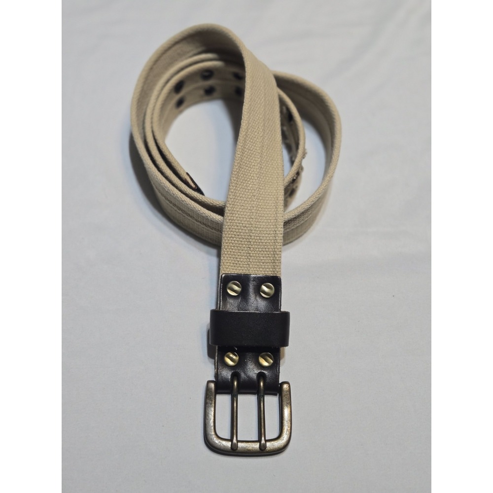 Leather And Canvas Womens Belt Faded Glory Size Large 38-45" Brown